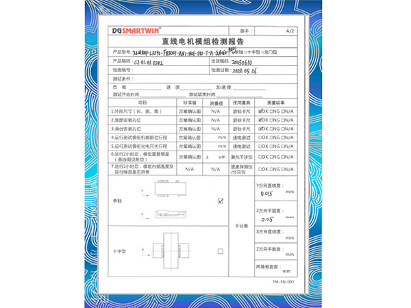 產品質量檢測報告